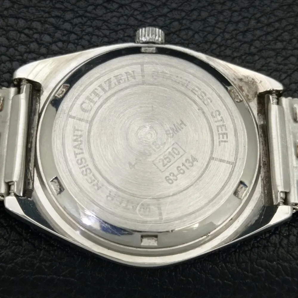 Vintage 1988 Citizen Manual Wound Mens Silver Watch & Silver accents